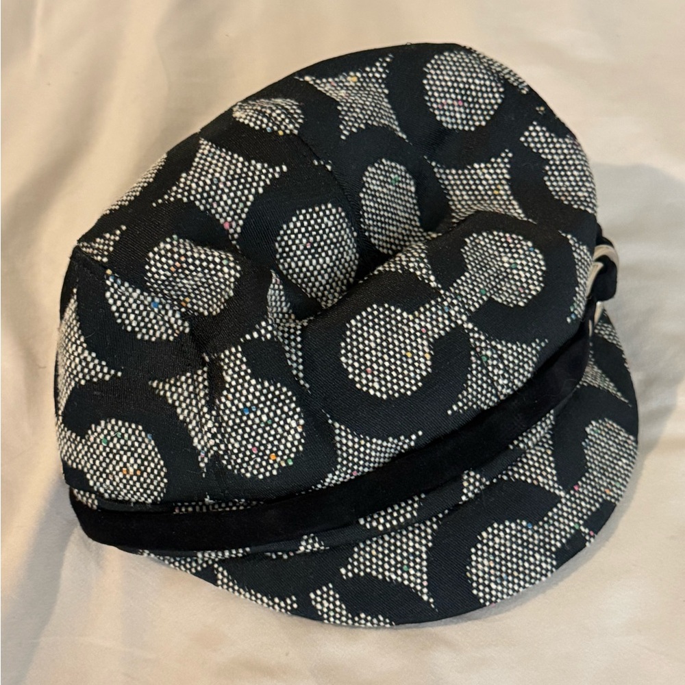 Vintage Y2K Coach Optic C Black Newsboy Hat - Picture 5 of 6